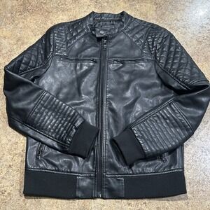 Express Leather Jacket Mens Black Medium Biker Moto Grunge